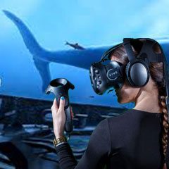 Scène de fond marin à 360° et en réalit virtuelle